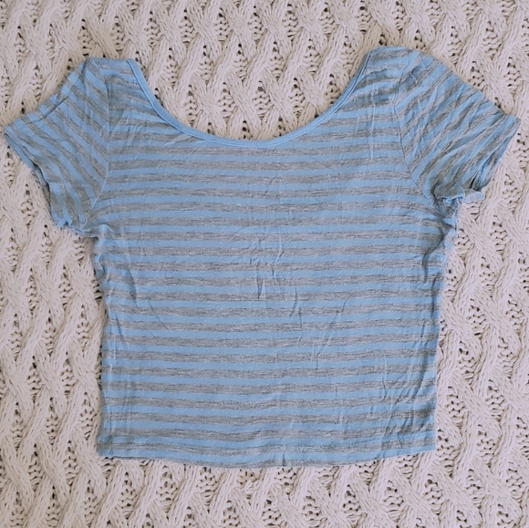 Dreamers Stripe Semi Crop Ballerina Tee- Size Small - Picture 4 of 5